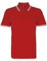 Heren Polo Asquith & Fox Classic Fit Tipped Rood-wit